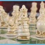 Brown And Natural Alice In Wonderland Chess Sets