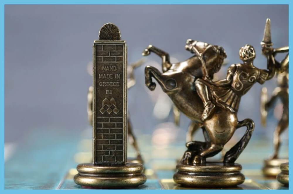 Gold and Silver Greek Mythology Chess Pieces 1
