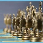 Gold And Silver Greek Mythology Chess Pieces