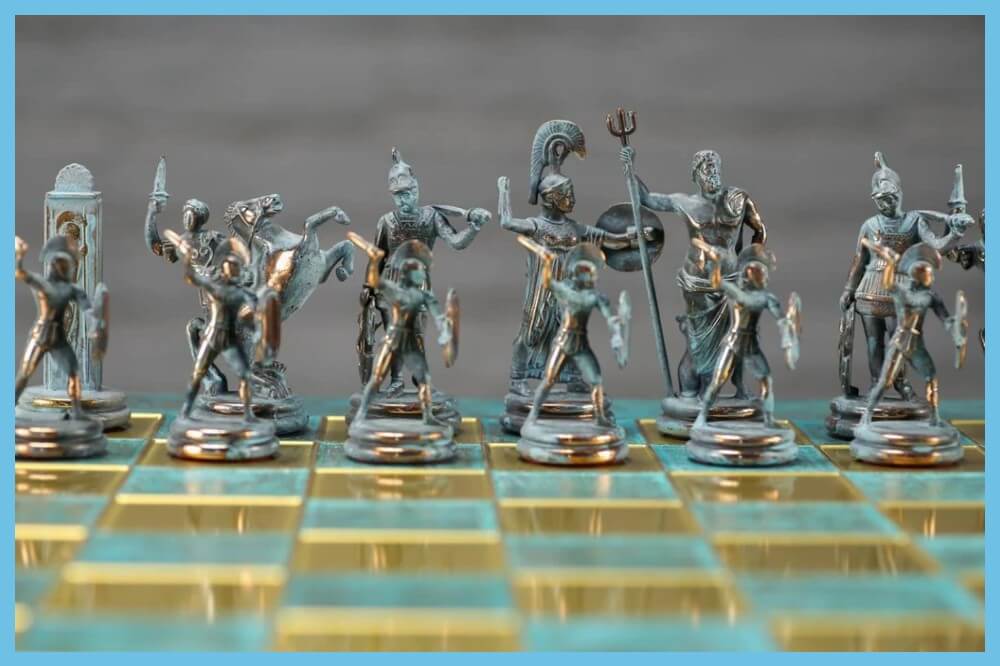 Gold and Silver Greek Mythology Chess Pieces 4