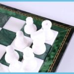 Green and White Alabaster Chess Pieces 1