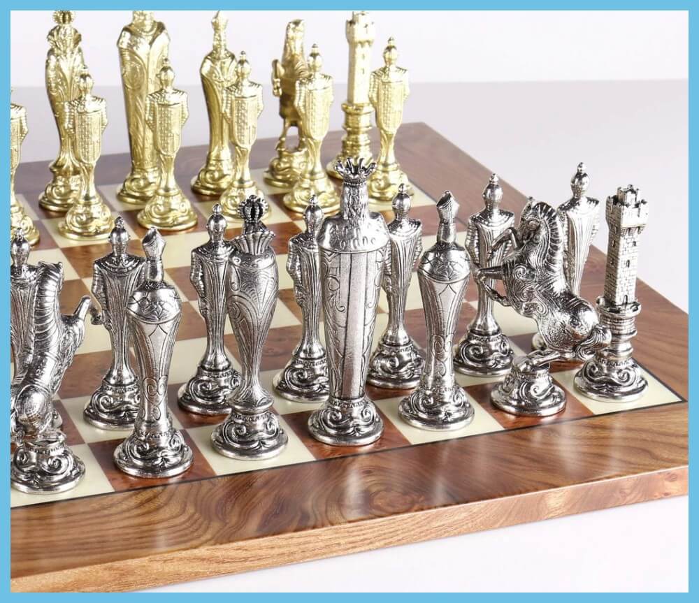 Large Metal Renaissance Greek Chess Pieces