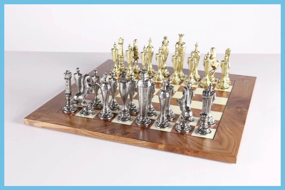 Large Metal Renaissance Greek Chess Set 1