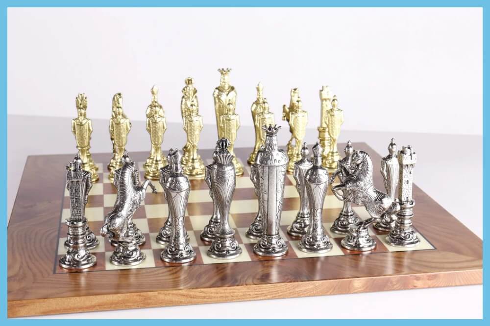 Large Metal Renaissance Greek Chess Set 3