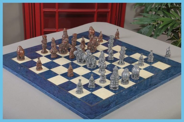 Metallic Alice In Wonderland Chess Set