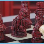 Red And Natural Alice In Wonderland Chess Pieces 2