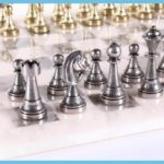 Staunton Metal Alabaster Chess Pieces