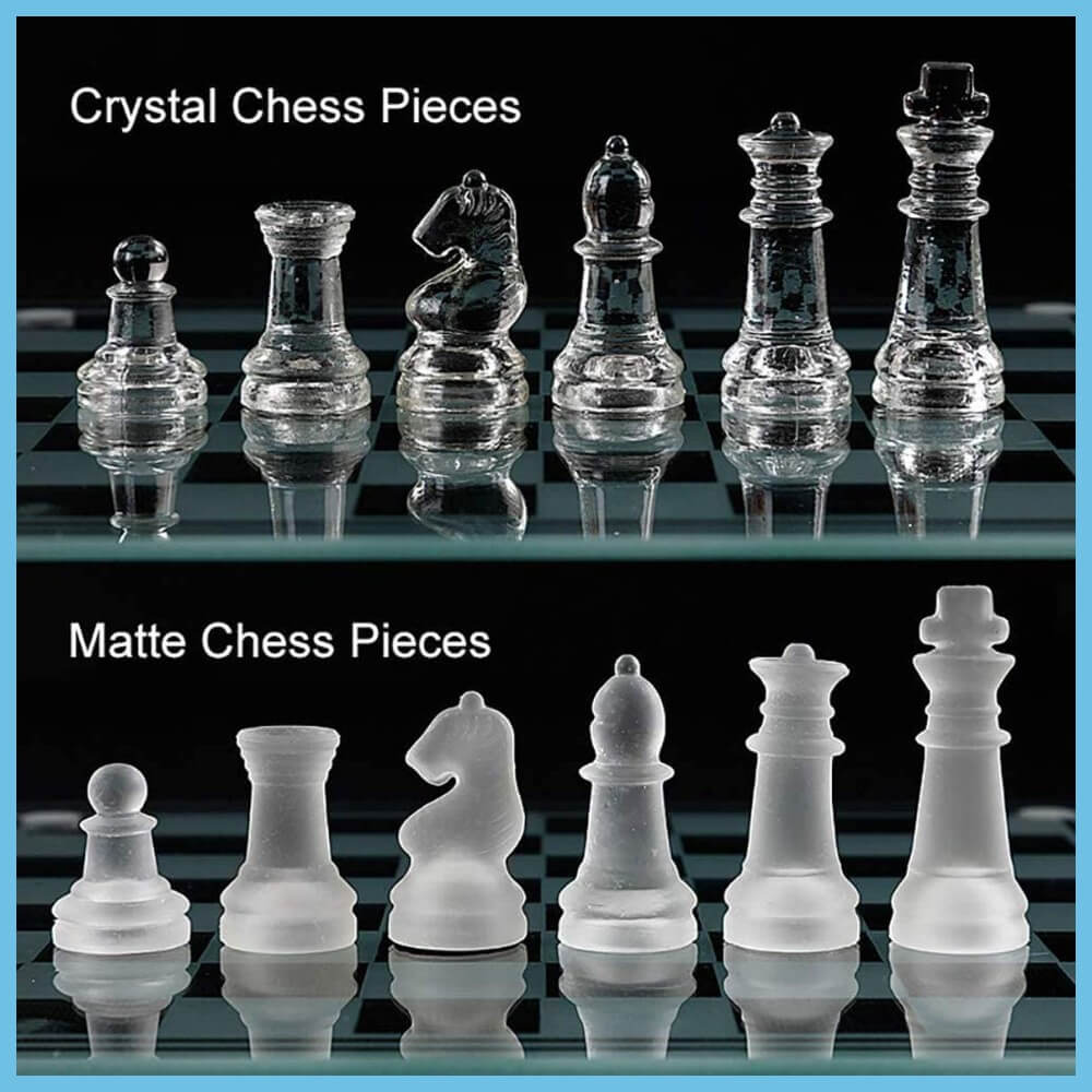 Crystal Frosted Glass Chess Pieces