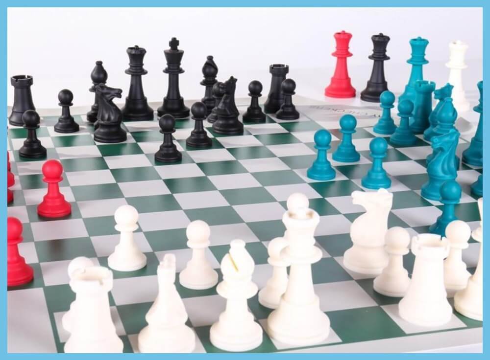 Large 4 Player Silicone Chess Set