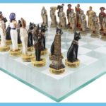 Pharaoh Army Vs Augustus Caesar Frosted Glass Chess Sets
