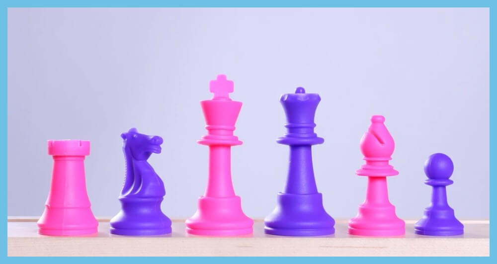Purple and Pink Silicone Chess Set