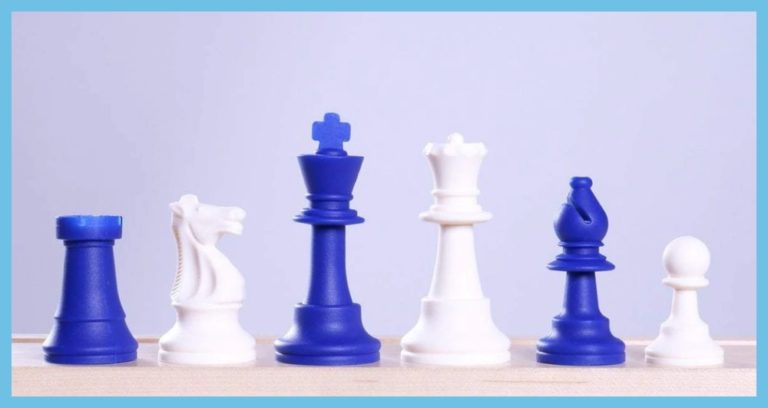 Royal Blue And White Silicone Chess Set
