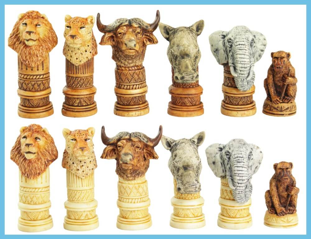 Safari Animal Themed Chess Pieces 1