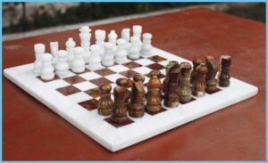 Aztec Marble Chess Set board