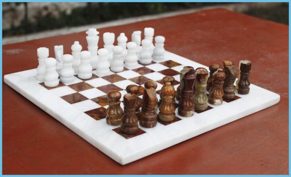 Mexican Marble Chess Set board