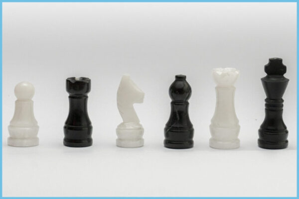 White Marble Chess Pieces