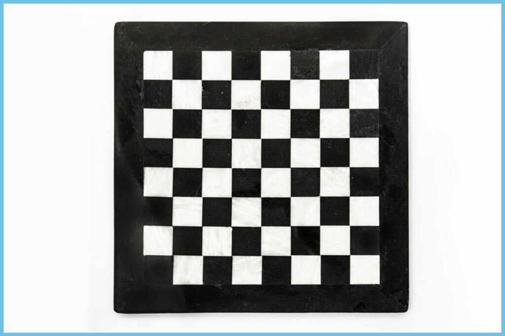 Black And White Marble Chess Board only